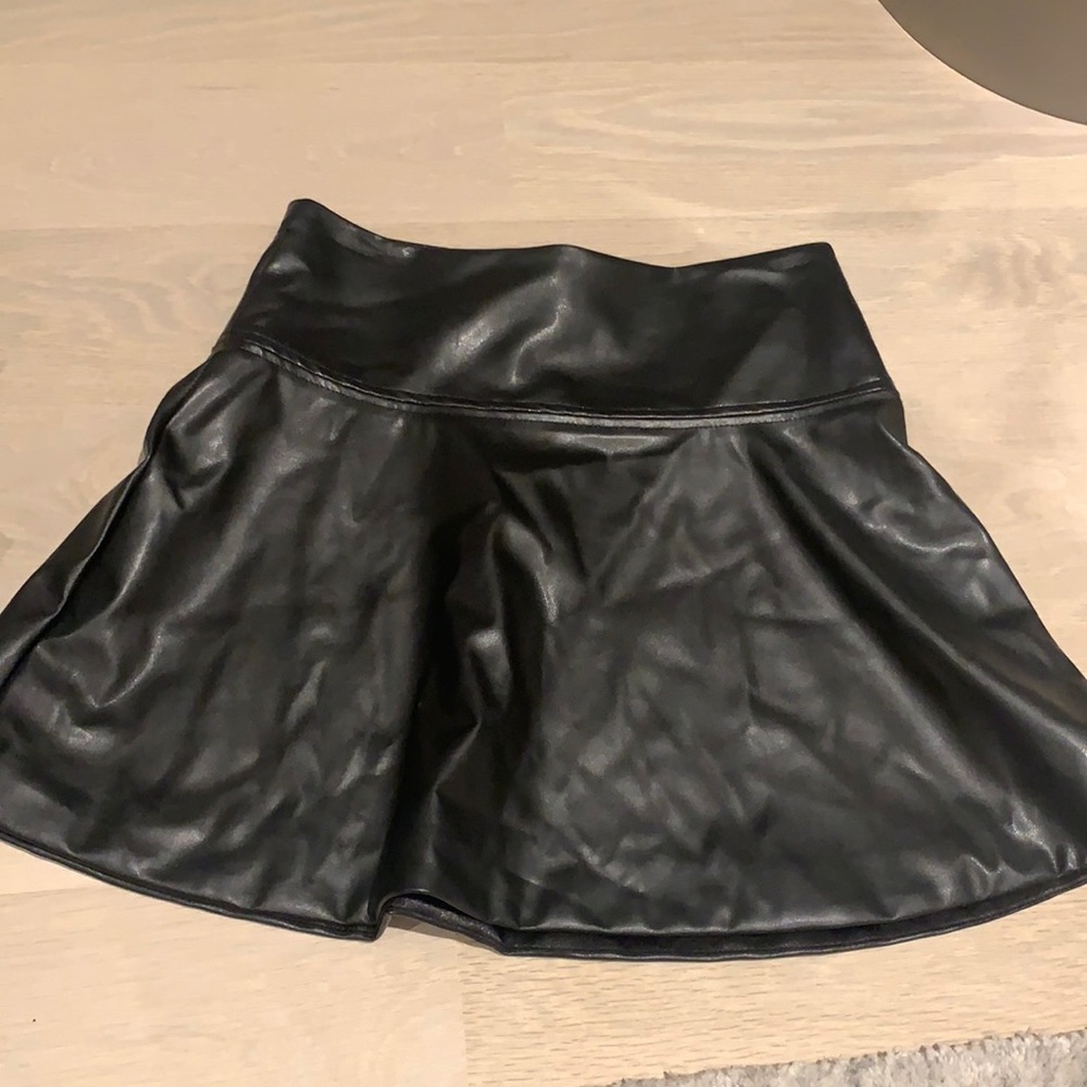 Leather flare skirt
